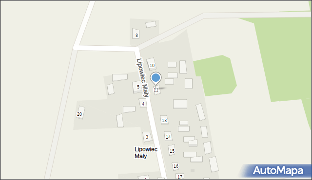 Lipowiec, Lipowiec Mały, 11, mapa Lipowiec