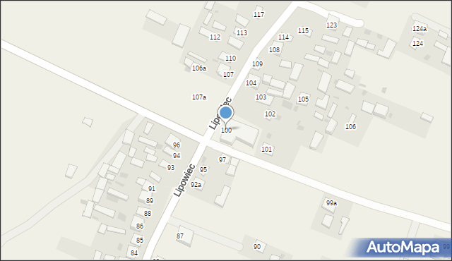 Lipowiec, Lipowiec, 100, mapa Lipowiec