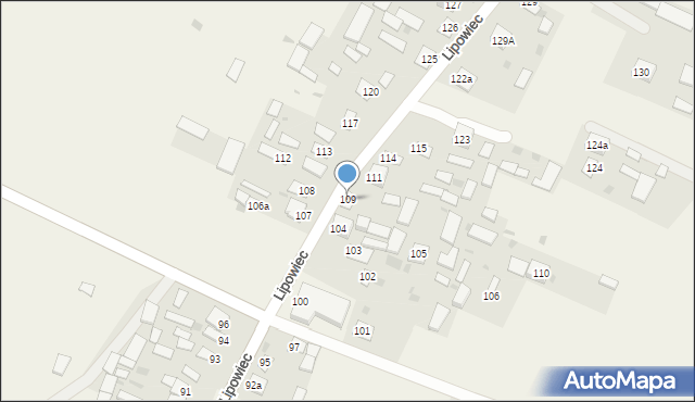 Lipowiec, Lipowiec, 109, mapa Lipowiec