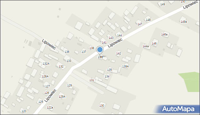 Lipowiec, Lipowiec, 139, mapa Lipowiec