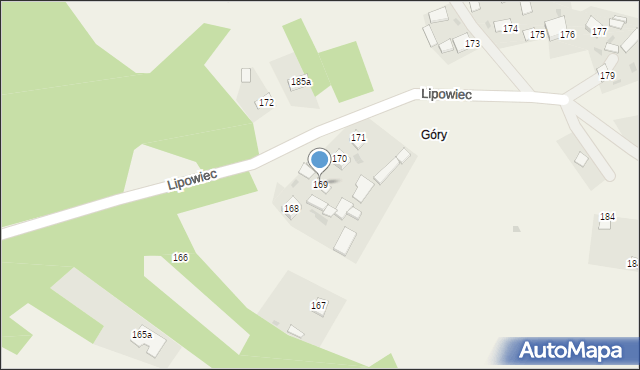 Lipowiec, Lipowiec, 169, mapa Lipowiec