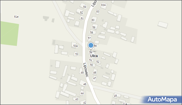 Lipowiec, Lipowiec, 54, mapa Lipowiec