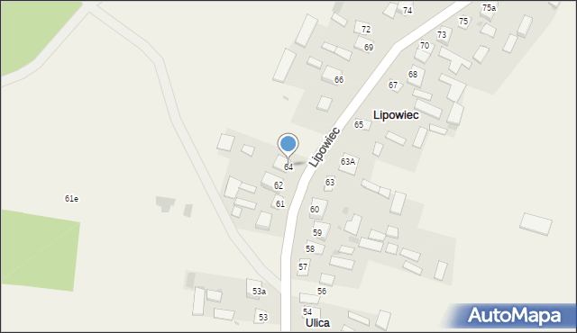 Lipowiec, Lipowiec, 64, mapa Lipowiec