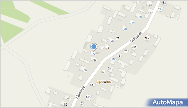 Lipowiec, Lipowiec, 72, mapa Lipowiec