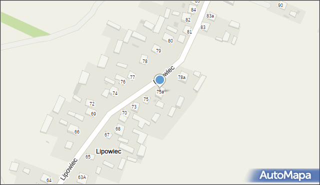 Lipowiec, Lipowiec, 75a, mapa Lipowiec