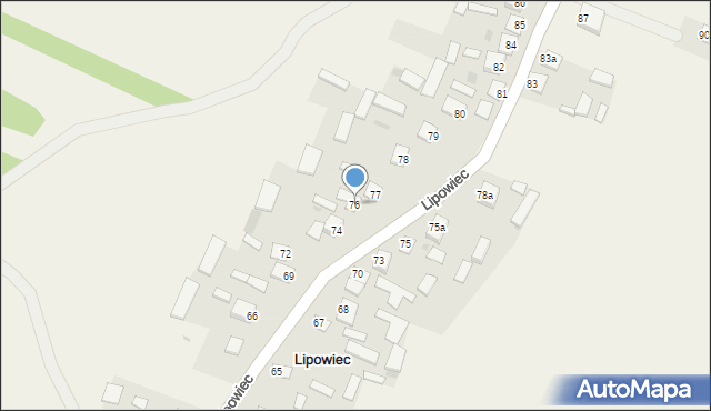 Lipowiec, Lipowiec, 76, mapa Lipowiec