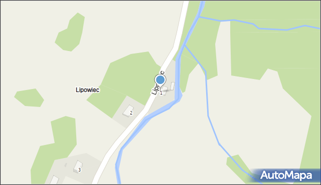 Lipowiec, Lipowiec, 1, mapa Lipowiec