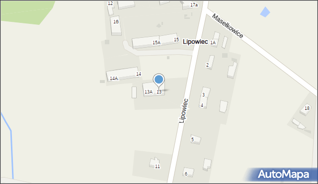 Lipowiec, Lipowiec, 13, mapa Lipowiec