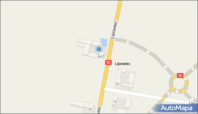 Lipowiec, Lipowiec, 19, mapa Lipowiec