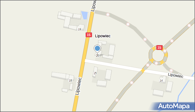 Lipowiec, Lipowiec, 20, mapa Lipowiec