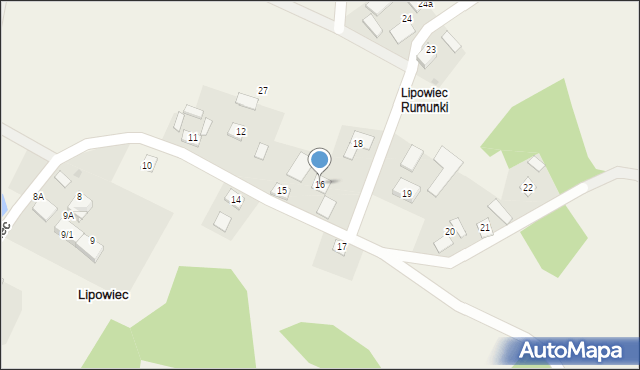 Lipowiec, Lipowiec, 16, mapa Lipowiec