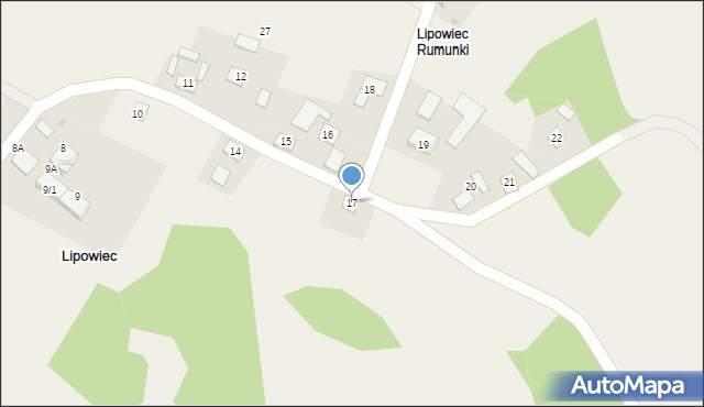 Lipowiec, Lipowiec, 17, mapa Lipowiec