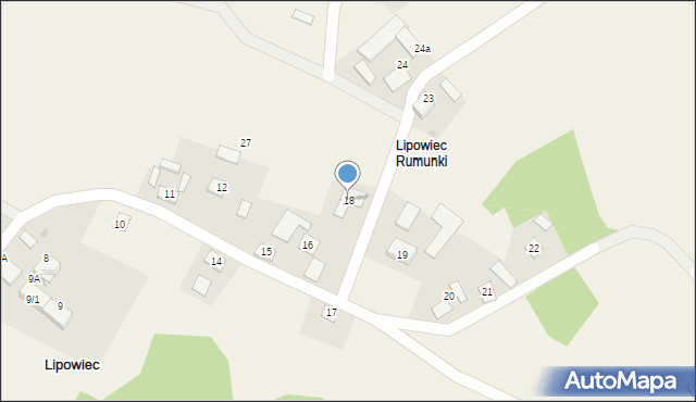 Lipowiec, Lipowiec, 18, mapa Lipowiec