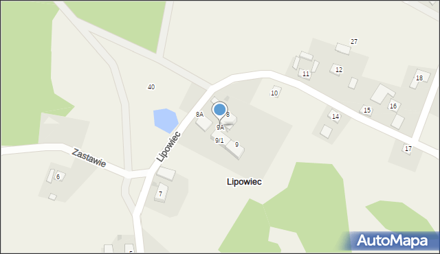 Lipowiec, Lipowiec, 9A, mapa Lipowiec