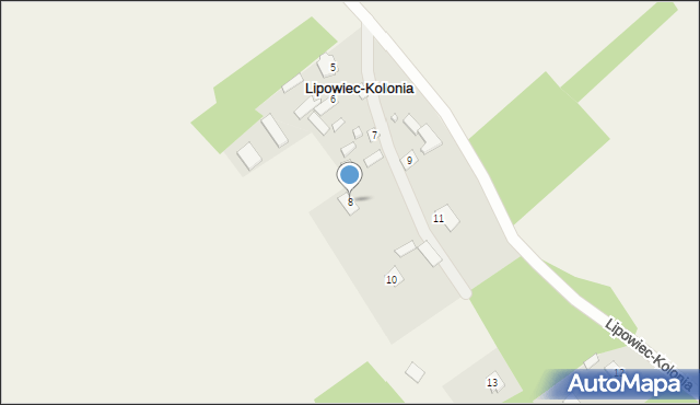 Lipowiec-Kolonia, Lipowiec-Kolonia, 8, mapa Lipowiec-Kolonia