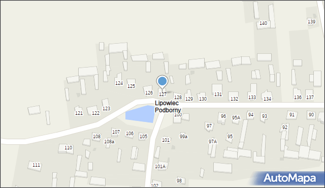 Lipowiec Kościelny, Lipowiec Kościelny, 127, mapa Lipowiec Kościelny