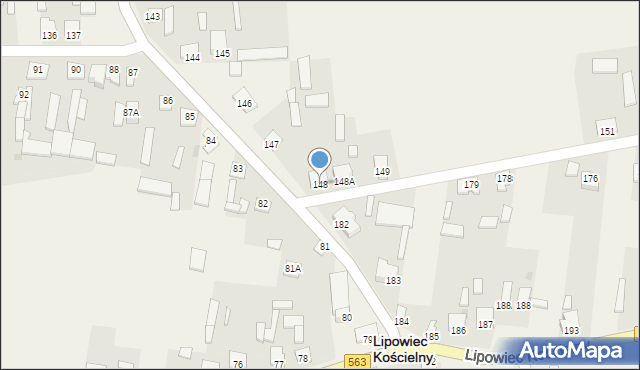 Lipowiec Kościelny, Lipowiec Kościelny, 148, mapa Lipowiec Kościelny