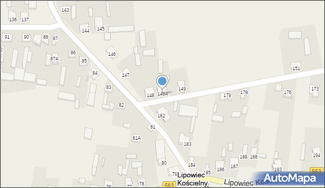 Lipowiec Kościelny, Lipowiec Kościelny, 148A, mapa Lipowiec Kościelny