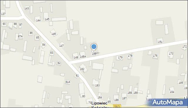 Lipowiec Kościelny, Lipowiec Kościelny, 149, mapa Lipowiec Kościelny