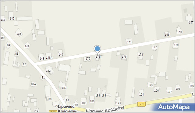 Lipowiec Kościelny, Lipowiec Kościelny, 178, mapa Lipowiec Kościelny