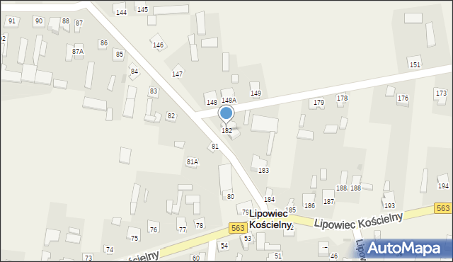 Lipowiec Kościelny, Lipowiec Kościelny, 182, mapa Lipowiec Kościelny