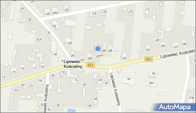 Lipowiec Kościelny, Lipowiec Kościelny, 187, mapa Lipowiec Kościelny