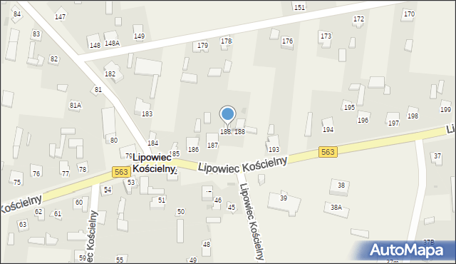 Lipowiec Kościelny, Lipowiec Kościelny, 188A, mapa Lipowiec Kościelny