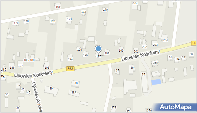 Lipowiec Kościelny, Lipowiec Kościelny, 197, mapa Lipowiec Kościelny