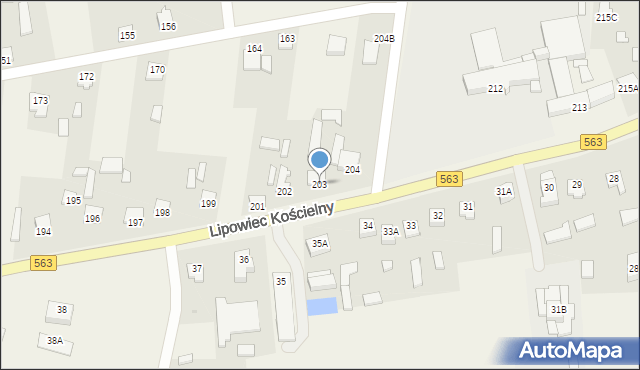 Lipowiec Kościelny, Lipowiec Kościelny, 203, mapa Lipowiec Kościelny