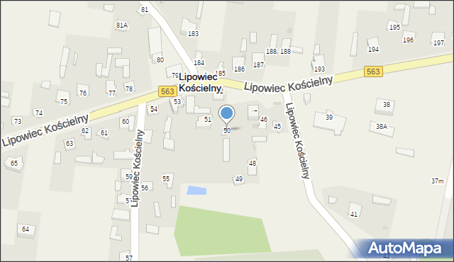 Lipowiec Kościelny, Lipowiec Kościelny, 50, mapa Lipowiec Kościelny