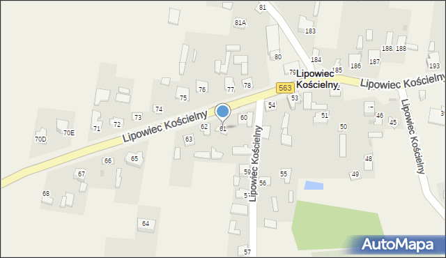 Lipowiec Kościelny, Lipowiec Kościelny, 61, mapa Lipowiec Kościelny