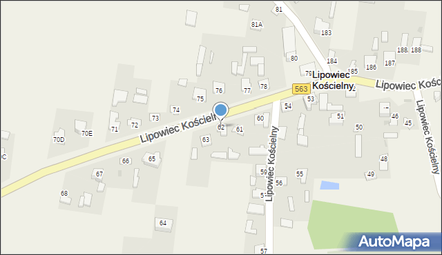 Lipowiec Kościelny, Lipowiec Kościelny, 62, mapa Lipowiec Kościelny