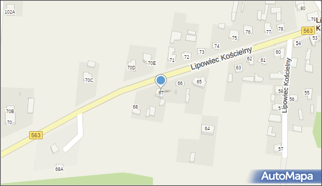 Lipowiec Kościelny, Lipowiec Kościelny, 67, mapa Lipowiec Kościelny