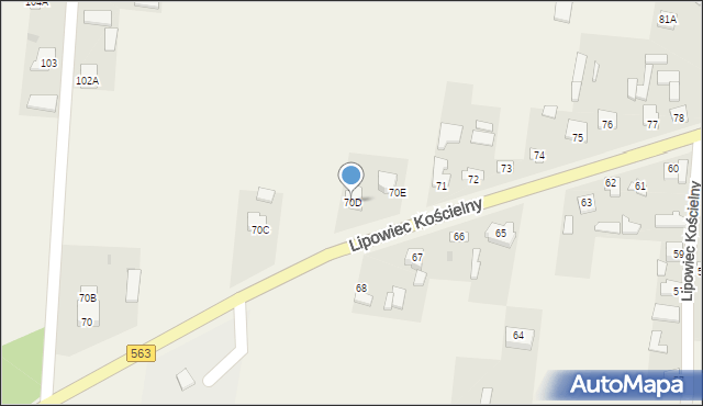 Lipowiec Kościelny, Lipowiec Kościelny, 70D, mapa Lipowiec Kościelny