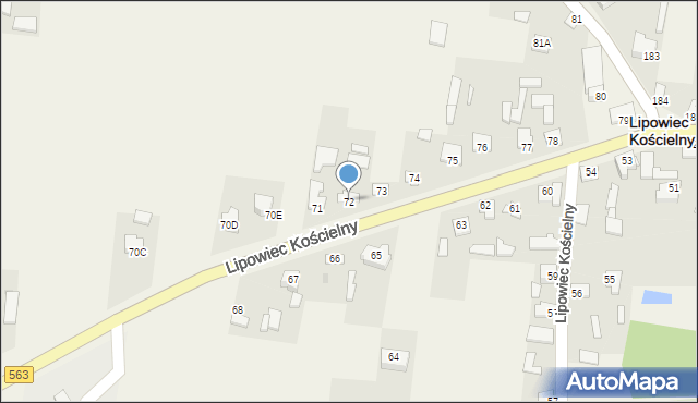 Lipowiec Kościelny, Lipowiec Kościelny, 72, mapa Lipowiec Kościelny