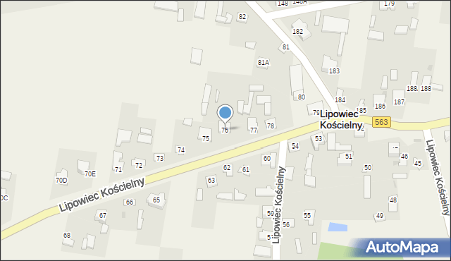 Lipowiec Kościelny, Lipowiec Kościelny, 76, mapa Lipowiec Kościelny