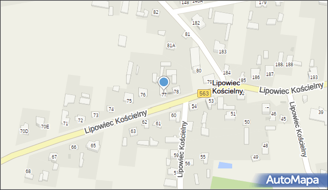 Lipowiec Kościelny, Lipowiec Kościelny, 77, mapa Lipowiec Kościelny