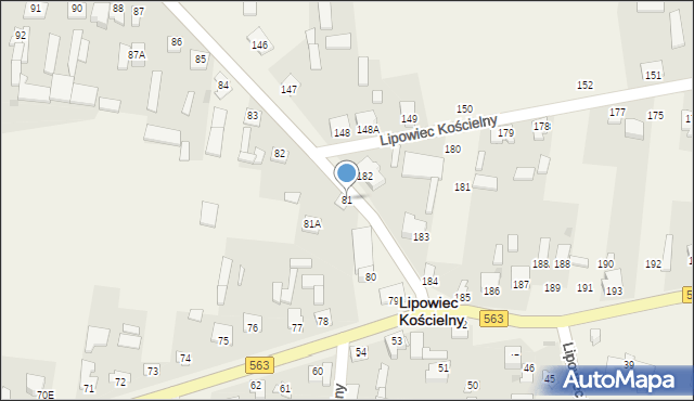 Lipowiec Kościelny, Lipowiec Kościelny, 81, mapa Lipowiec Kościelny