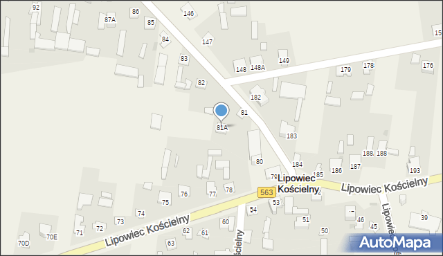 Lipowiec Kościelny, Lipowiec Kościelny, 81A, mapa Lipowiec Kościelny