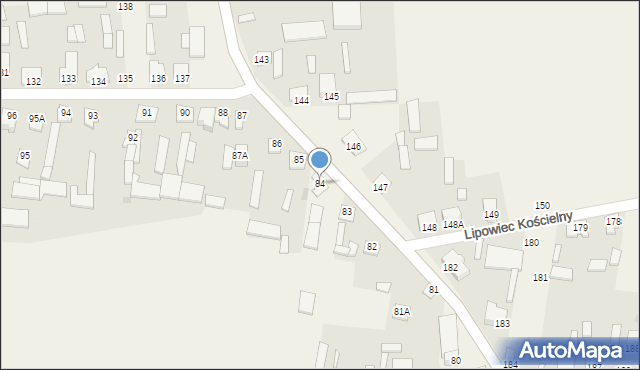 Lipowiec Kościelny, Lipowiec Kościelny, 84, mapa Lipowiec Kościelny