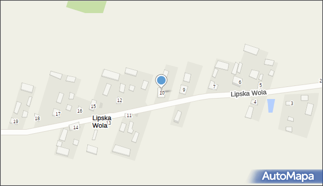 Lipska Wola, Lipska Wola, 10, mapa Lipska Wola