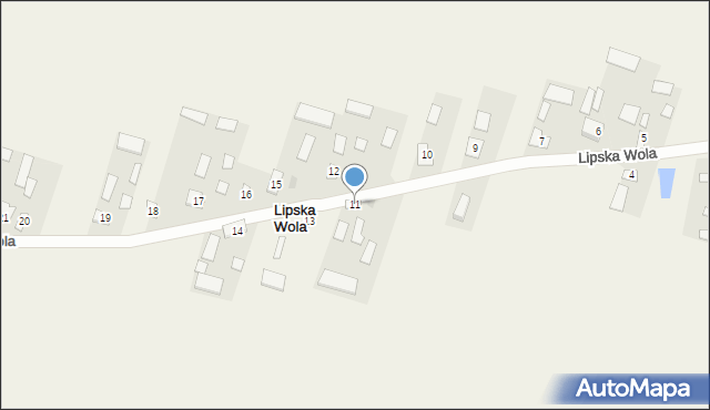 Lipska Wola, Lipska Wola, 11, mapa Lipska Wola