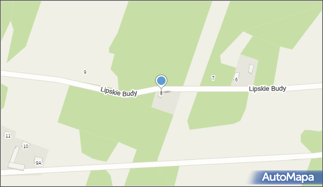 Lipskie Budy, Lipskie Budy, 8, mapa Lipskie Budy