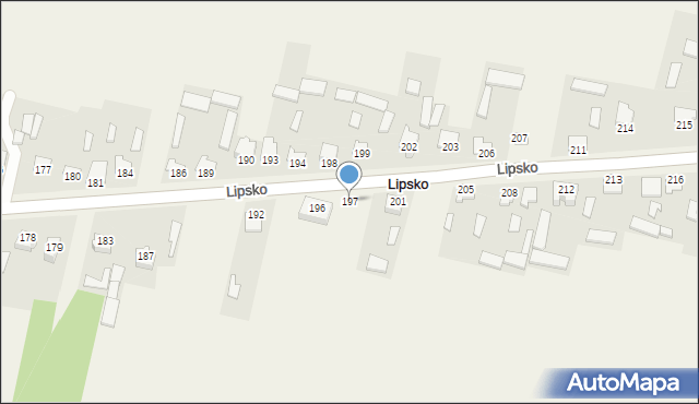 Lipsko, Lipsko, 197, mapa Lipsko