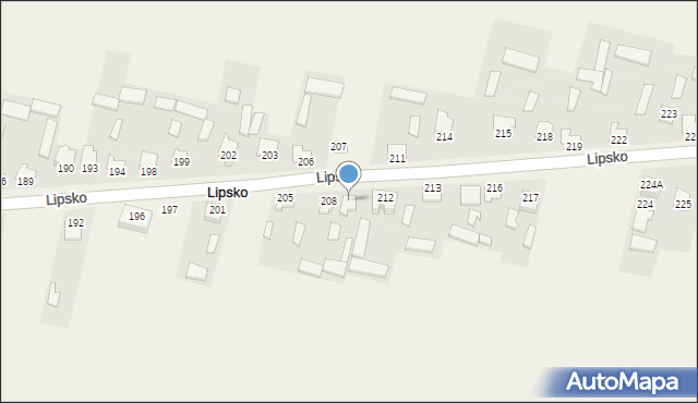 Lipsko, Lipsko, 209, mapa Lipsko