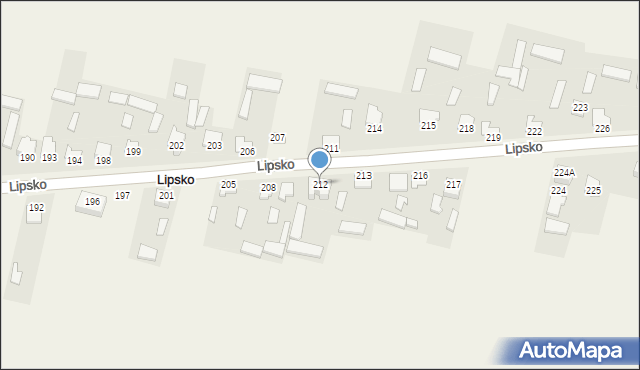 Lipsko, Lipsko, 212, mapa Lipsko