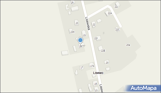 Lisewo, Lisewska, 19, mapa Lisewo