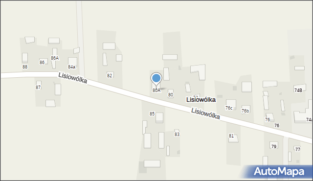Lisiowólka, Lisiowólka, 80A, mapa Lisiowólka