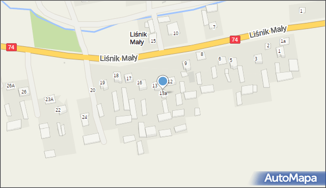 Liśnik Mały, Liśnik Mały, 13a, mapa Liśnik Mały