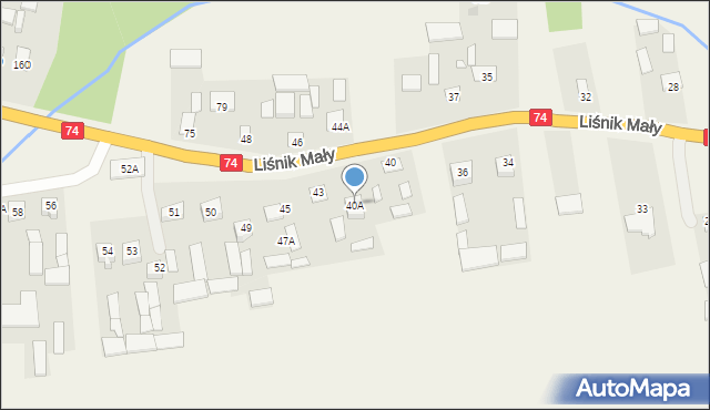 Liśnik Mały, Liśnik Mały, 40A, mapa Liśnik Mały